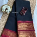 Black Maroon Kanchi Cotton Saree