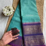 Mint Green Violet Kanchi Cotton Saree