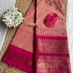 Peach Pink Kanchi Cotton Saree