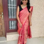 Floral Pink Semi Linen Organza Saree