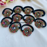 Multicolor Kundan Hair Band - (SET OF 10)