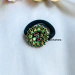 Green Pink Kundan Hair Band