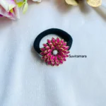 Pink Kundan Hair Band