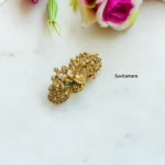 Ruby Green Peacock Saree Pin