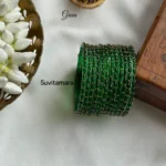 Green Premium Rain Drop Glass Bangles