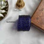 Dark Blue Premium Rain Drop Glass Bangles