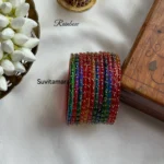 Rainbow Premium Rain Drop Glass Bangles