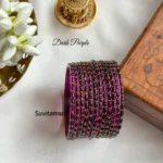 Dark Purple Premium Rain Drop Glass Bangles