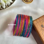 Rainbow Color Crystal Stone Premium Glass Bangles