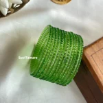 Light Green Crystal Stone Premium Glass Bangles