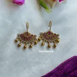 Ruby Stone Hook Earrings