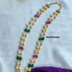 2 Layer Pearl Multicolour Bead Mala