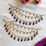 3 Layer Violet Pearl Ear Chains