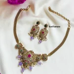 Purple Bead Victorian Diamond Choker