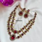 2 Layered Ruby White Victorian Diamond Necklace