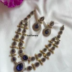 2 Layered Purple White Victorian Diamond Necklace