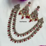 Ruby White 2 Layer Victorian Diamond Necklace