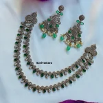 Green White 2 Layer Victorian Diamond Necklace