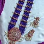 Round Rakodi Pendant Purple Beaded Haram