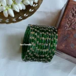 Dark Green Heart Glass Bangles