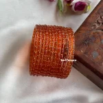 Brick Orange Premium Rain Drop Glass Bangles