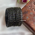 Black Premium Rain Drop Glass Bangles