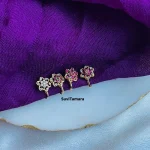 Floral AD Stone Clip On Nose pin