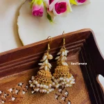 Imitation Rice Pearl Hook Drop Jhumkas