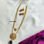 Purple Floral Layer Pendant Chain