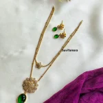 Green Floral Layer Pendant Chain