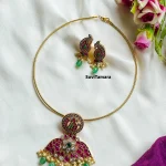 Ruby Jadau Beaded Hasli Necklace