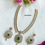 Green White CZ Necklace