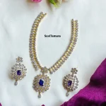 Purple White CZ Necklace