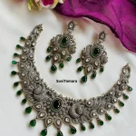 Floral Peacock Victorian Diamond Necklace