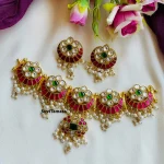 Floral Jadau Kundan Pearl Choker - Readytoship