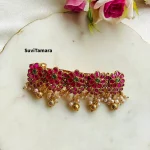 Floral Pearl Drop Kemp Stone Hair Clip