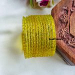 Yellow Premium Rain Drop Glass Bangles