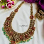 Coral Beaded Lakshmi Peacock Haram