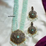 3 Layer Pastel Blue Bead Victorian Diamond Haram