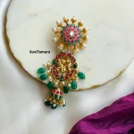 Floral Peacock Jadau Kundan Hair Accessory