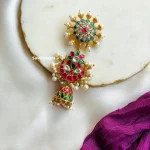 Floral Half Moon Jadau Kundan Hair Accessory