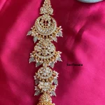 White Stone Half Moon Kundan Hair Accessory