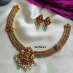 Pearl Beaded Lakshmi Peacock Necklace