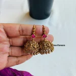 Ruby Jadau Kundan Lakshmi Hook Jhumkas