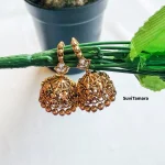 White Jadau Kundan Lakshmi Hook Jhumkas