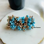 Artificial Golden Sky Blue Pollen Hair Clip