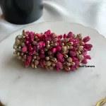 Artificial Golden Dark Pink Pollen Hair Clip