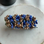 Artificial Golden Royal Blue Pollen Hair Clip