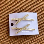 X Shaped Pearl Hair Pin - Pair