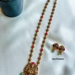 Pastel Green Beads Jadau Kundan Lakshmi Haram